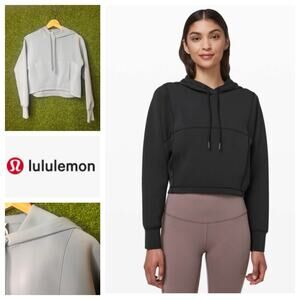 Lululemon Challenge Round Hoodie Rhino Gray‎ Athleisure Pullover Cropped Size 2